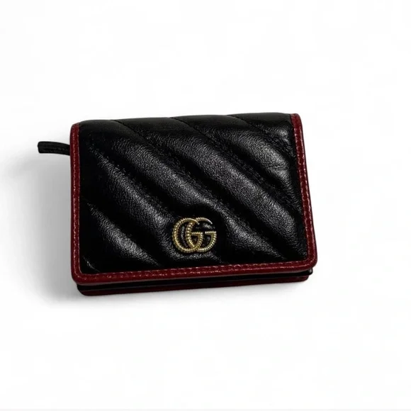 Diagonal Torchon GG Marmont Card Case - Picture 1 of 5